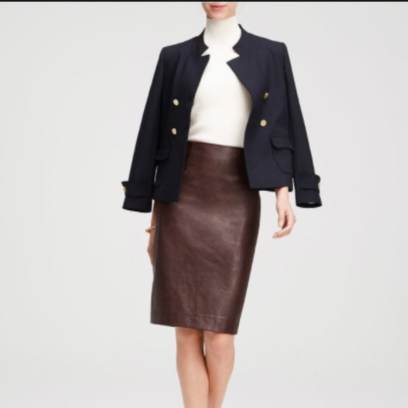 Carroll Evans Leather Pencil Skirt - Picture 1 of 11